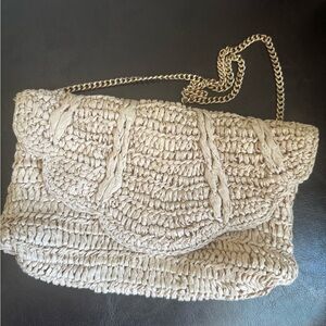 Woven Beige Tote Bag